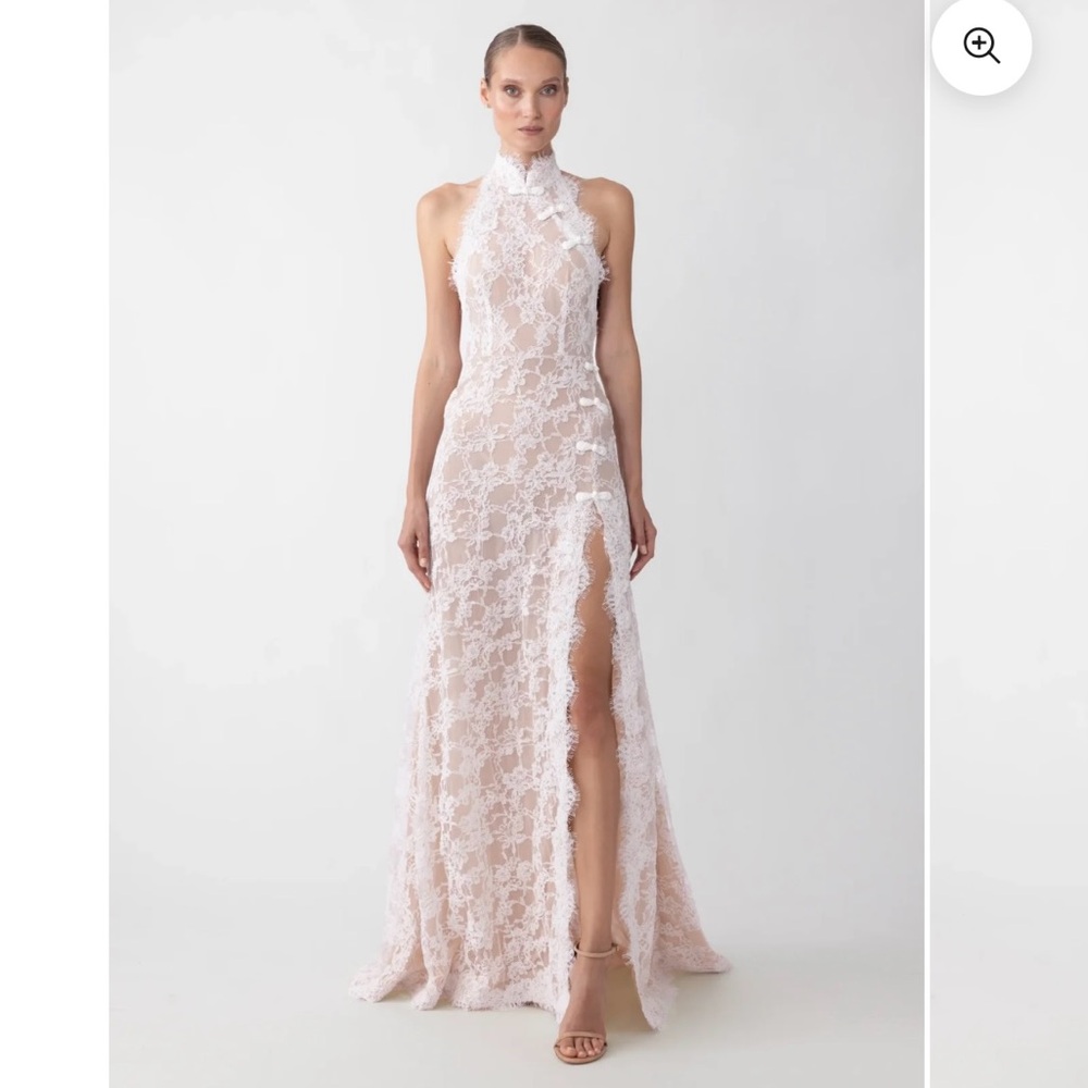 Sau Lee Reese White Lace Halter Dress - Picture 3 of 8